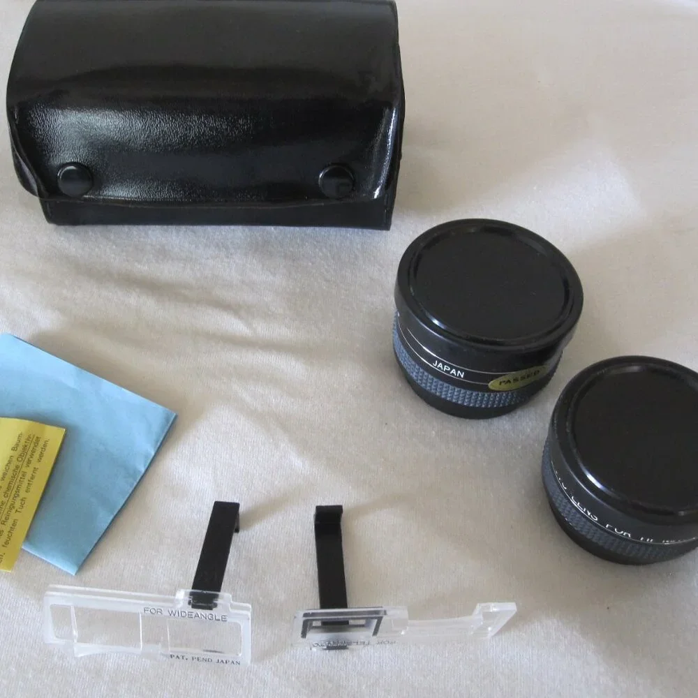 Minolta Hi-Matic Camera Lens Kit: Rokunar Wide-Angle & Telephoto w/ Case & Acc.